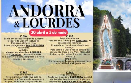 ANDORRA E LOURDES -  30 abril a 3 de maio 20026